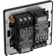 BG Electrical Evolve Black Chrome - Double, 2 way push 200W