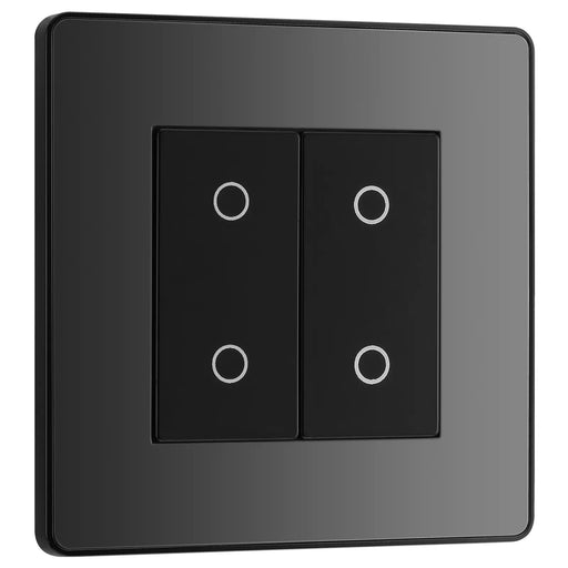 BG Electrical Evolve Black Chrome - Double, 2 way touch, 200W, secondary