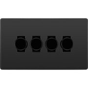 BG Electrical Evolve Black Chrome - Quadruple, 2 way push 200W