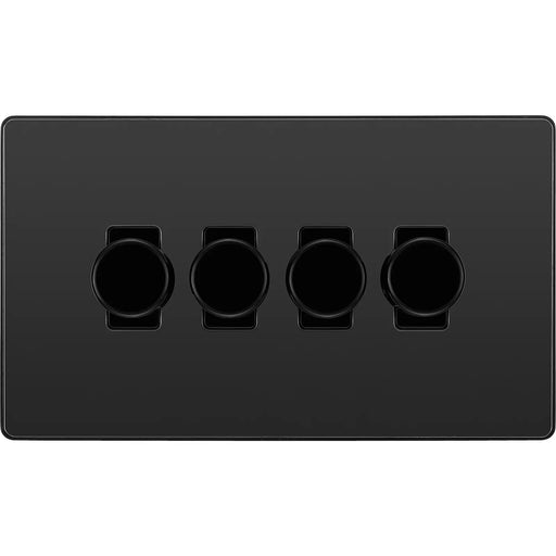 BG Electrical Evolve Black Chrome - Quadruple, 2 way push 200W