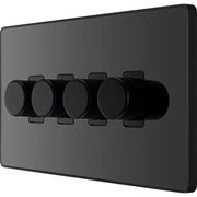BG Electrical Evolve Black Chrome - Quadruple, 2 way push 200W