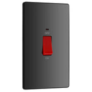BG Electrical Evolve Black Chrome - 45A, double pole, large plate, with indicator