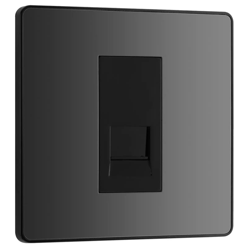 BG Electrical Evolve Black Chrome - Single, telephone socket, master
