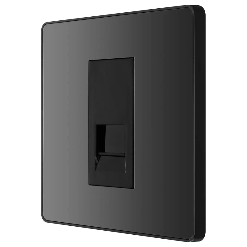 BG Electrical Evolve Black Chrome - Single, telephone socket, secondary
