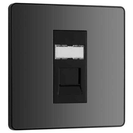 BG Electrical Evolve Black Chrome - Single, RJ45 telephone socket