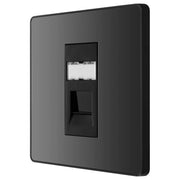 BG Electrical Evolve Black Chrome - Single, RJ45 telephone socket