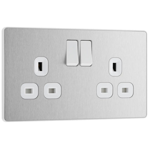BG Electrical Evolve Brushed Steel - Double, switched, single pole