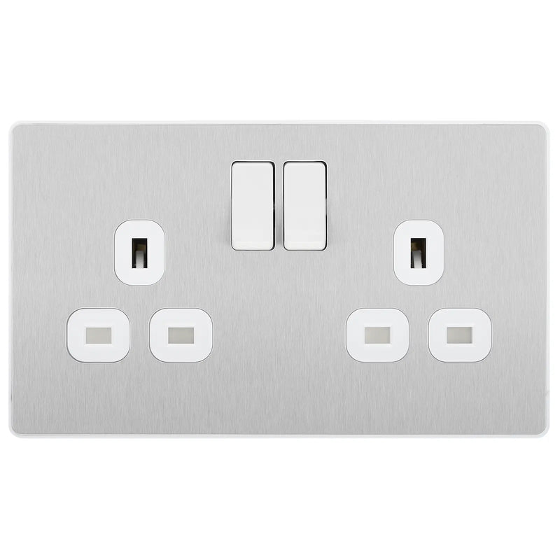 BG Electrical Evolve Brushed Steel - Double, switched, single pole