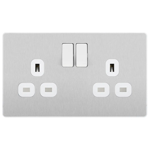 BG Electrical Evolve Brushed Steel - Double, switched, single pole