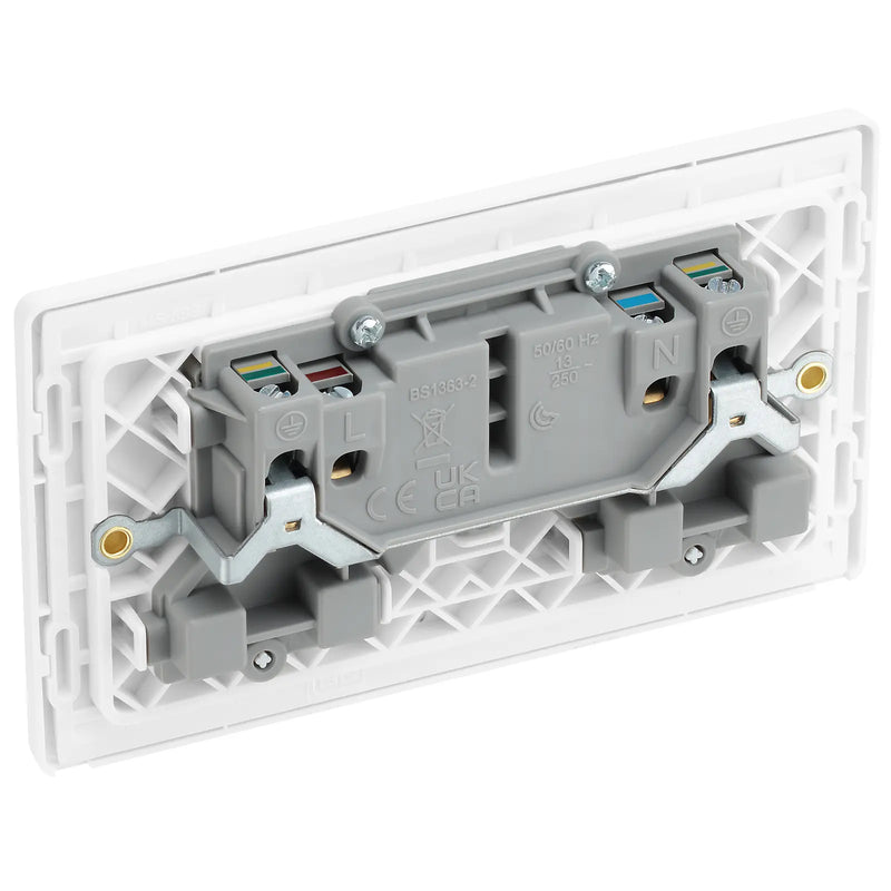 BG Electrical Evolve Brushed Steel - Double, switched, single pole