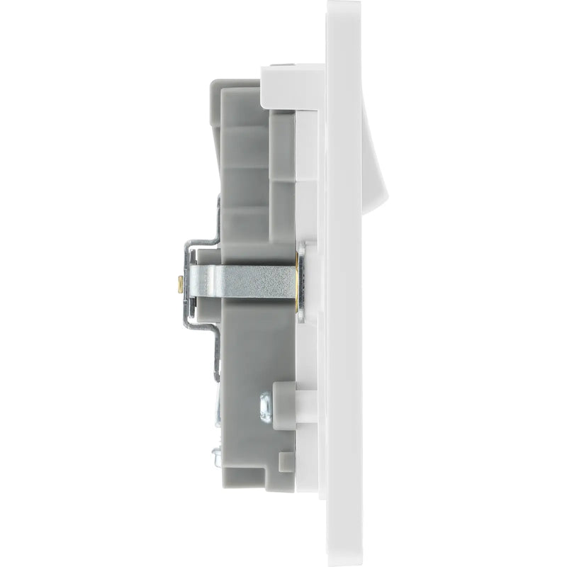 BG Electrical Evolve Brushed Steel - Double switched single pole, with USB A + C (22W)
