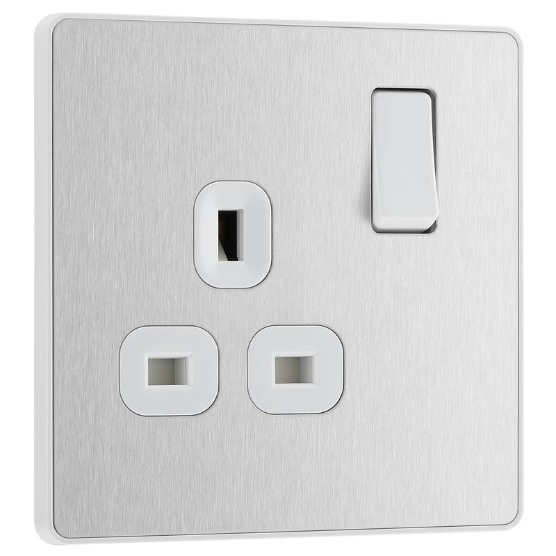 BG Electrical Evolve Brushed Steel - Single, switched, single pole