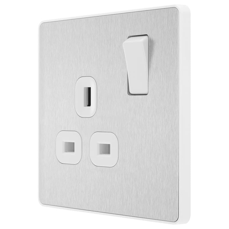 BG Electrical Evolve Brushed Steel - Single, switched, single pole