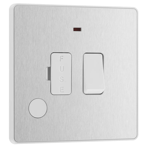 BG Electrical Evolve Brushed Steel - Switched and fused with indicator