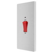 BG Electrical Evolve Brushed Steel - 45A, double pole, large plate, with indicator