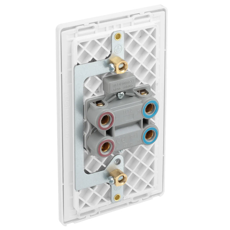 BG Electrical Evolve Brushed Steel - 45A, double pole, large plate, with indicator