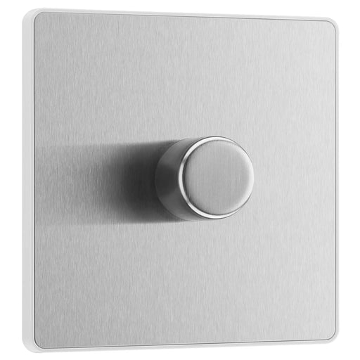 BG Electrical Evolve Brushed Steel - Single, 2 way push 200W