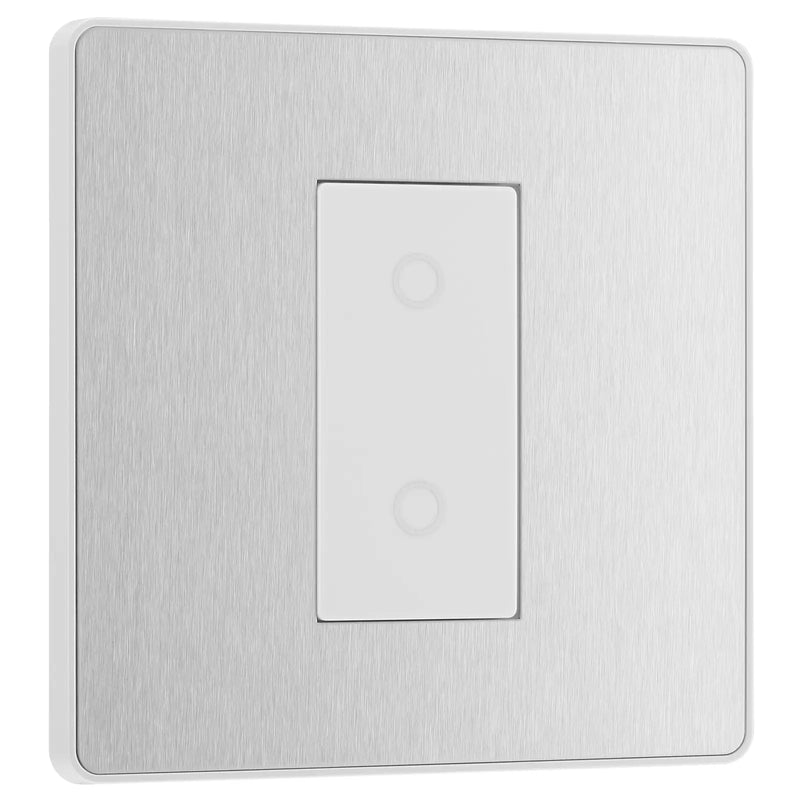 BG Electrical Evolve Brushed Steel - Single, 2 way touch, 200W, master