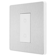 BG Electrical Evolve Brushed Steel - Single, 2 way touch, 200W, master