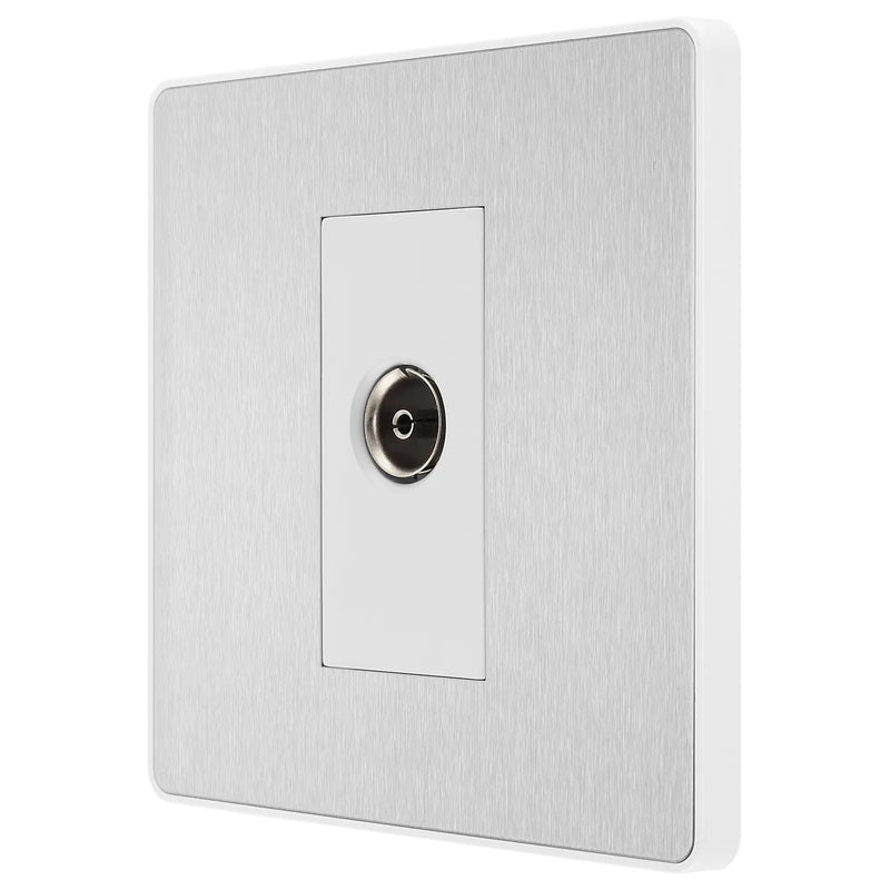 BG Electrical Evolve Brushed Steel - Single, co-axial