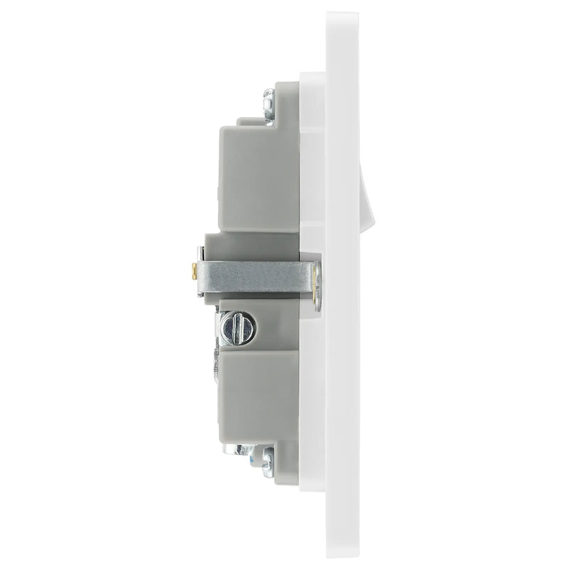 BG Electrical Evolve Brushed Steel - Single, switched, single pole, with 2 x USB A