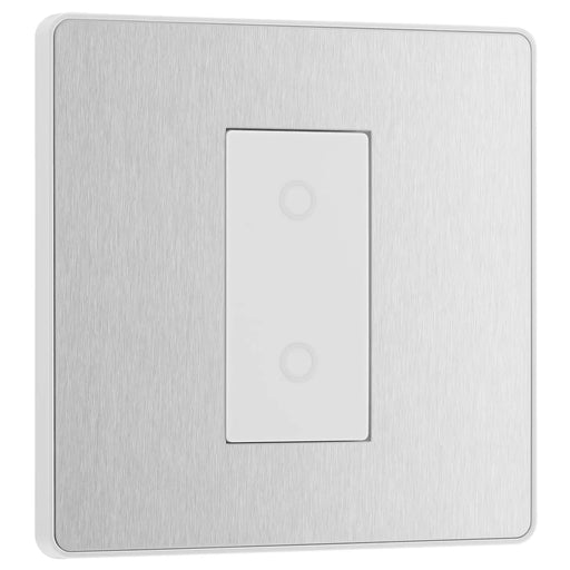 BG Electrical Evolve Brushed Steel - Single, 2 way touch, 200W, secondary