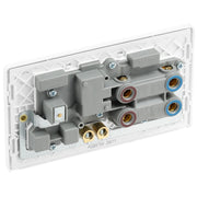 BG Electrical Evolve Brushed Steel - 45A double pole with switched socket and indicators