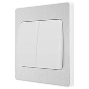 BG Electrical Evolve Brushed Steel - Double, 2 way switch, wide rocker