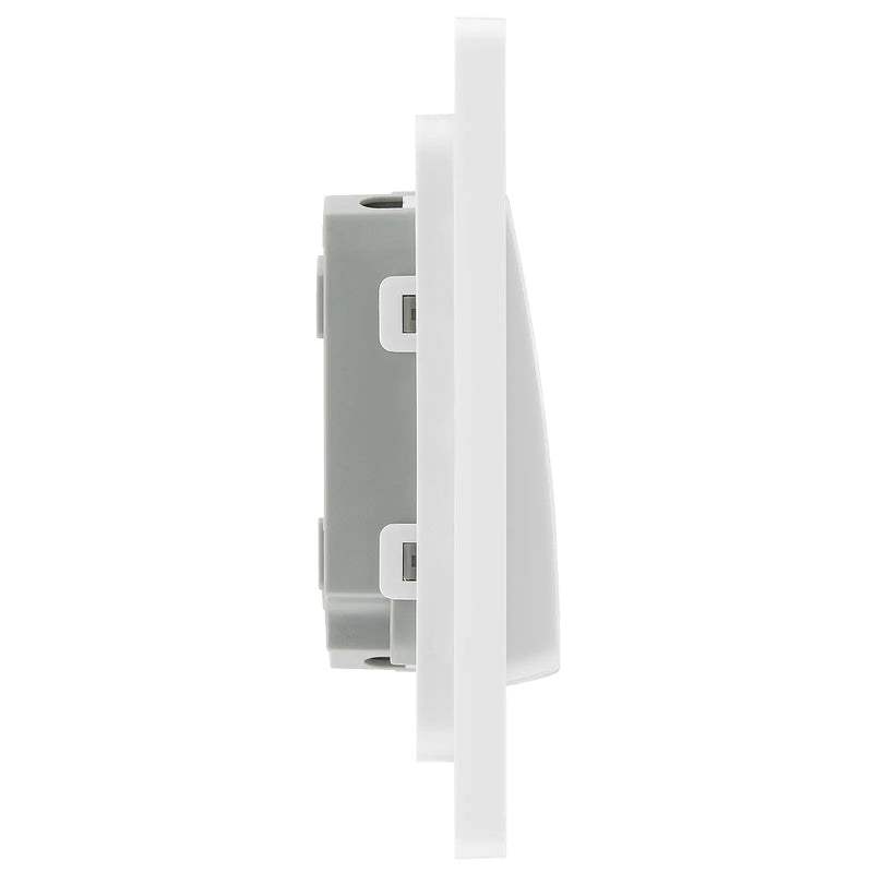 BG Electrical Evolve Brushed Steel - Double, 2 way switch, wide rocker