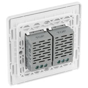 BG Electrical Evolve Brushed Steel - Double, 2 way touch, 200W, secondary
