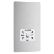 BG Electrical Evolve Brushed Steel - 115/240V dual voltage shaver socket