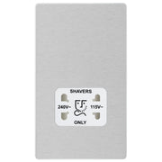 BG Electrical Evolve Brushed Steel - 115/240V dual voltage shaver socket