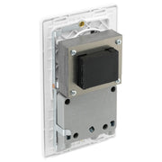 BG Electrical Evolve Brushed Steel - 115/240V dual voltage shaver socket