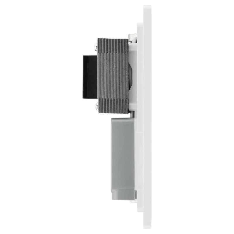 BG Electrical Evolve Brushed Steel - 115/240V dual voltage shaver socket