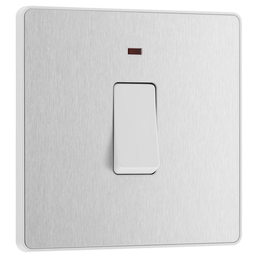 BG Electrical Evolve Brushed Steel - 20A, double pole, with indicator