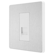 BG Electrical Evolve Brushed Steel - Single, telephone socket, master