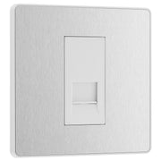 BG Electrical Evolve Brushed Steel - Single, telephone socket, secondary