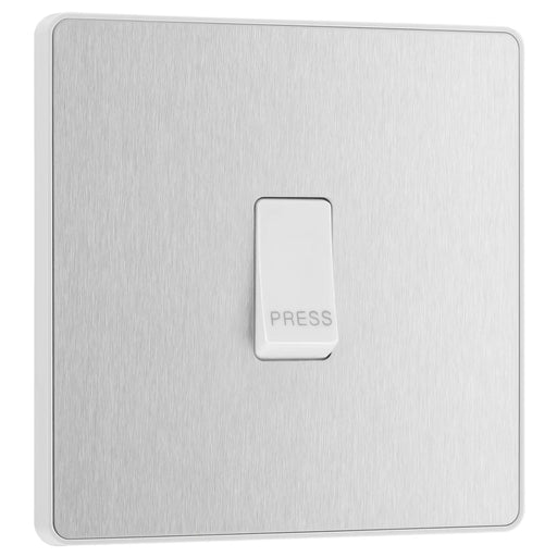 BG Electrical Evolve Brushed Steel - Single, bell push switch