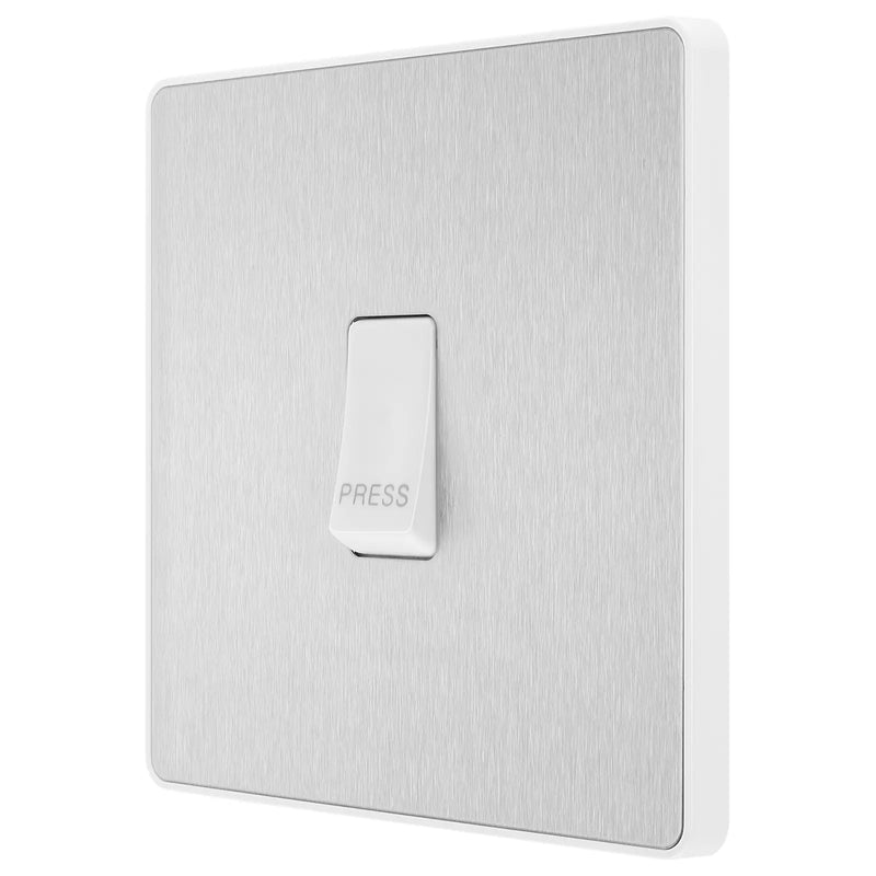 BG Electrical Evolve Brushed Steel - Single, bell push switch