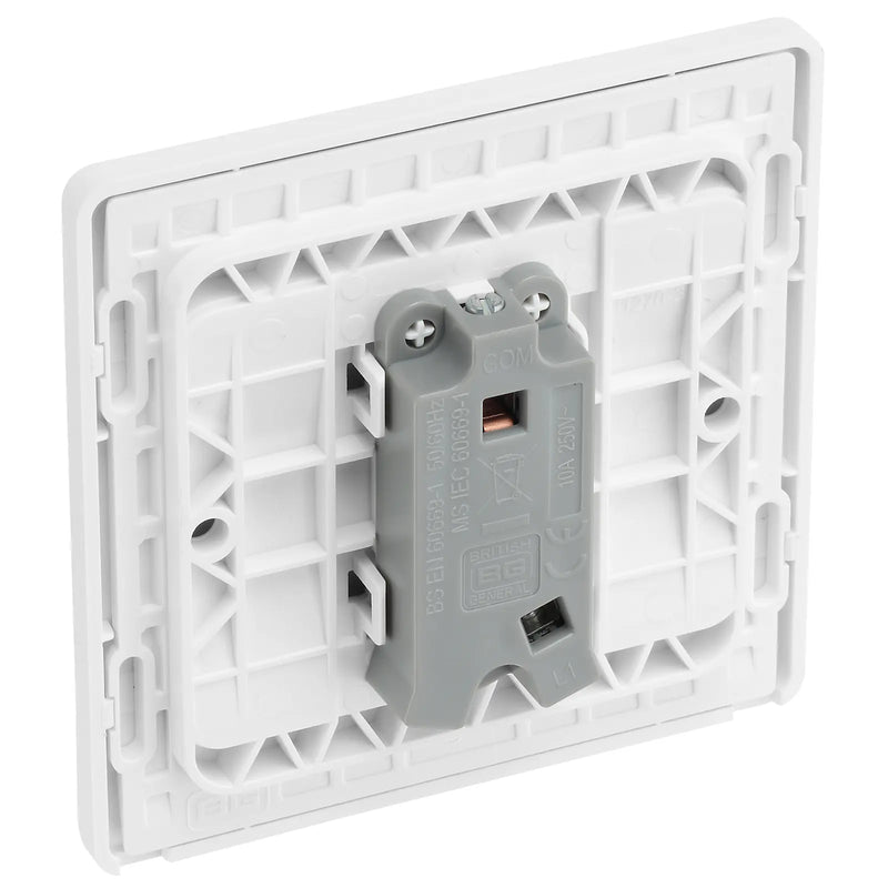 BG Electrical Evolve Brushed Steel - Single, bell push switch