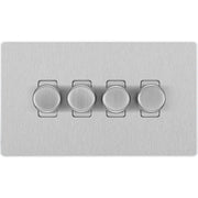 BG Electrical Evolve Brushed Steel - Quadruple, 2 way push 200W