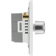 BG Electrical Evolve Brushed Steel - Quadruple, 2 way push 200W