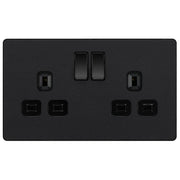 BG Electrical Evolve Matt Black - Double, switched, single pole