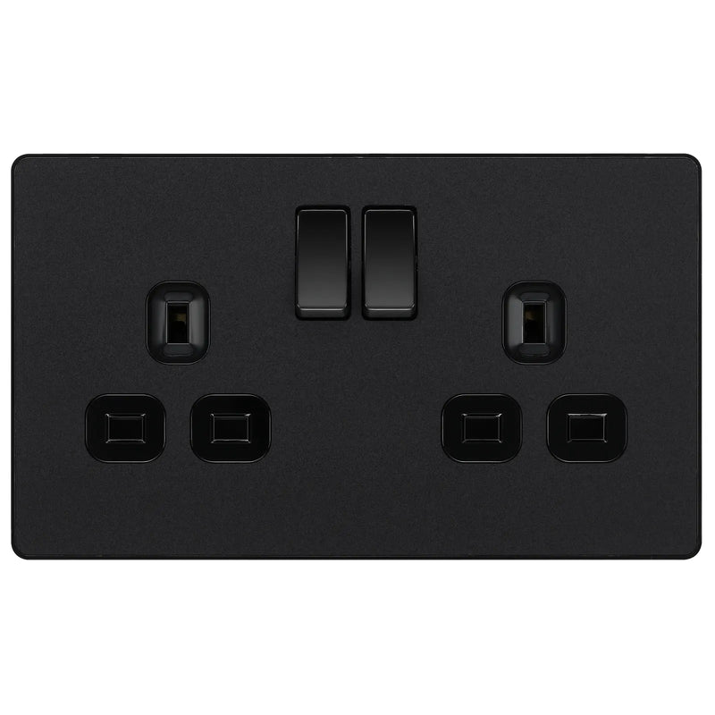 BG Electrical Evolve Matt Black - Double, switched, single pole