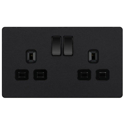 BG Electrical Evolve Matt Black - Double, switched, single pole