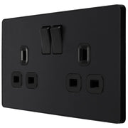 BG Electrical Evolve Matt Black - Double, switched, single pole