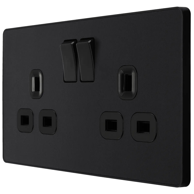 BG Electrical Evolve Matt Black - Double, switched, single pole