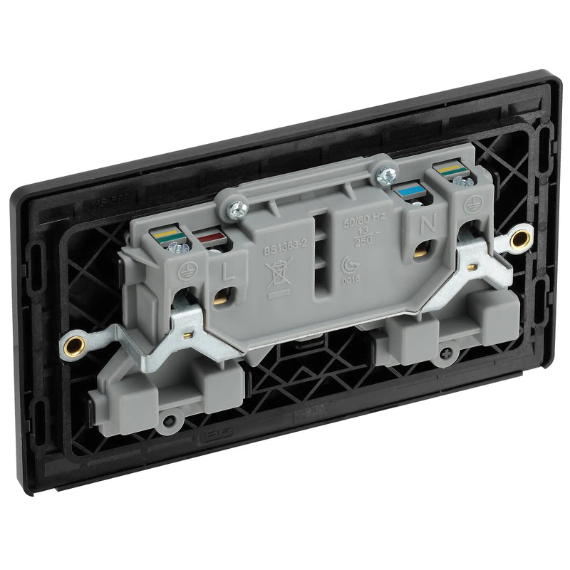 BG Electrical Evolve Matt Black - Double, switched, single pole