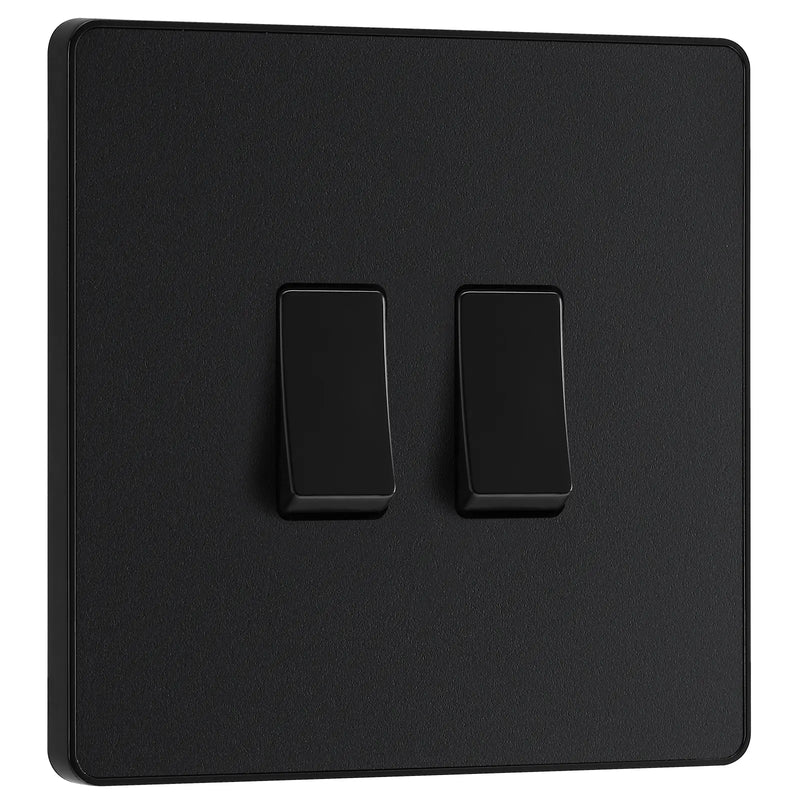 BG Electrical Evolve Matt Black - Double, 2 way switch