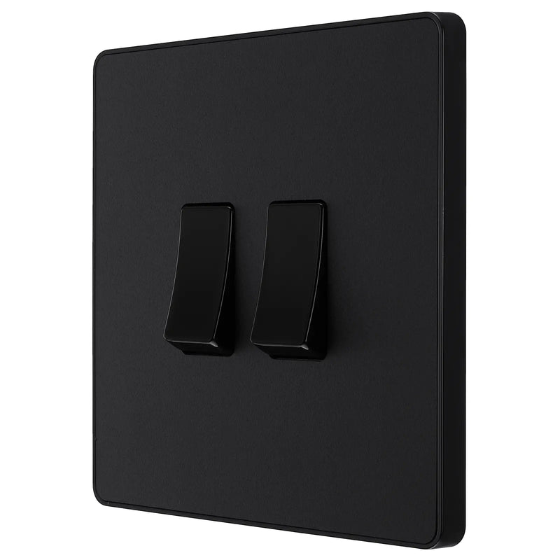 BG Electrical Evolve Matt Black - Double, 2 way switch